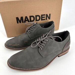 Madden Men's Ajapp Almond Oxford Shoes Gray Nubuck Size 10.5